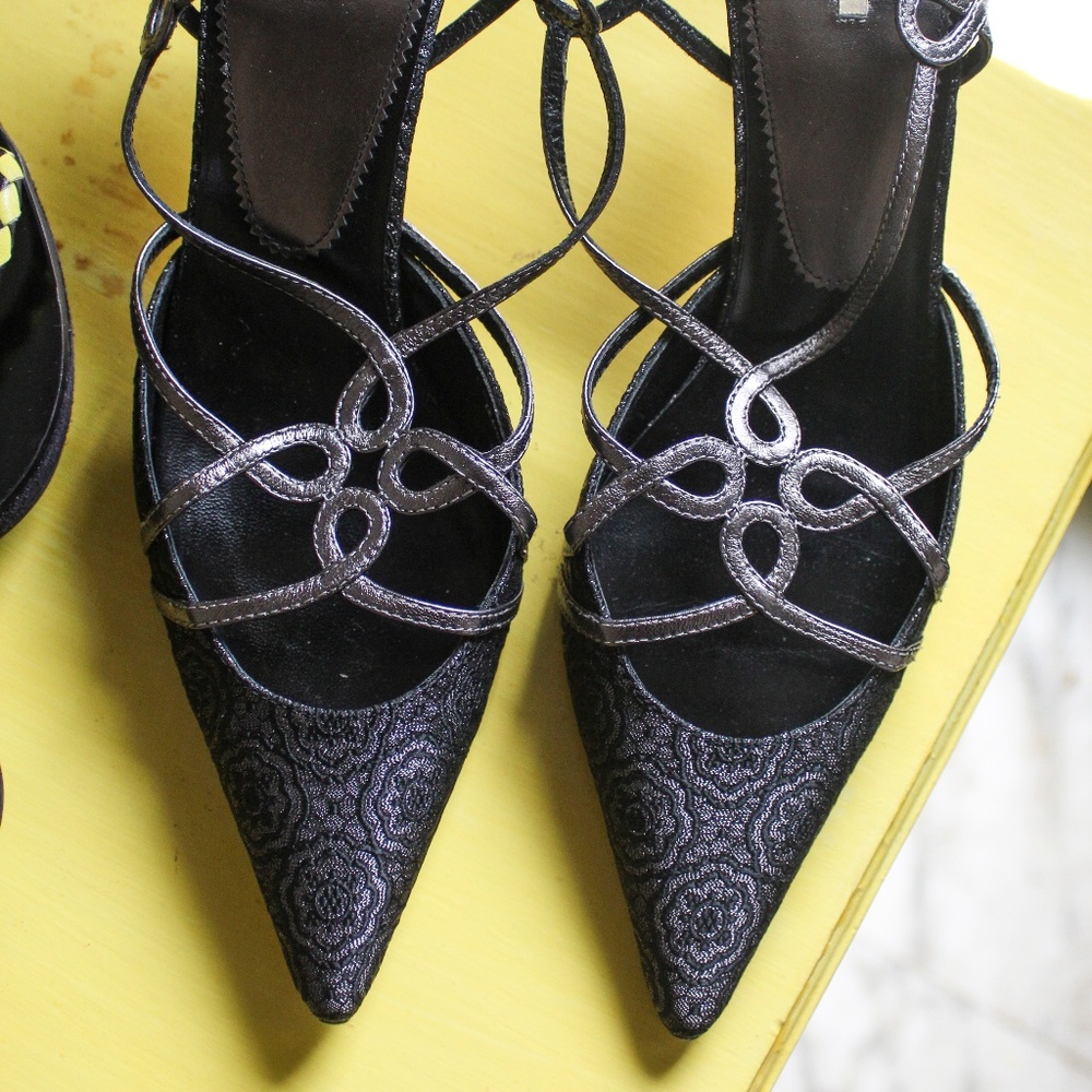 Max Studio Kitten Heel Shoes Heels Sparkly Grey